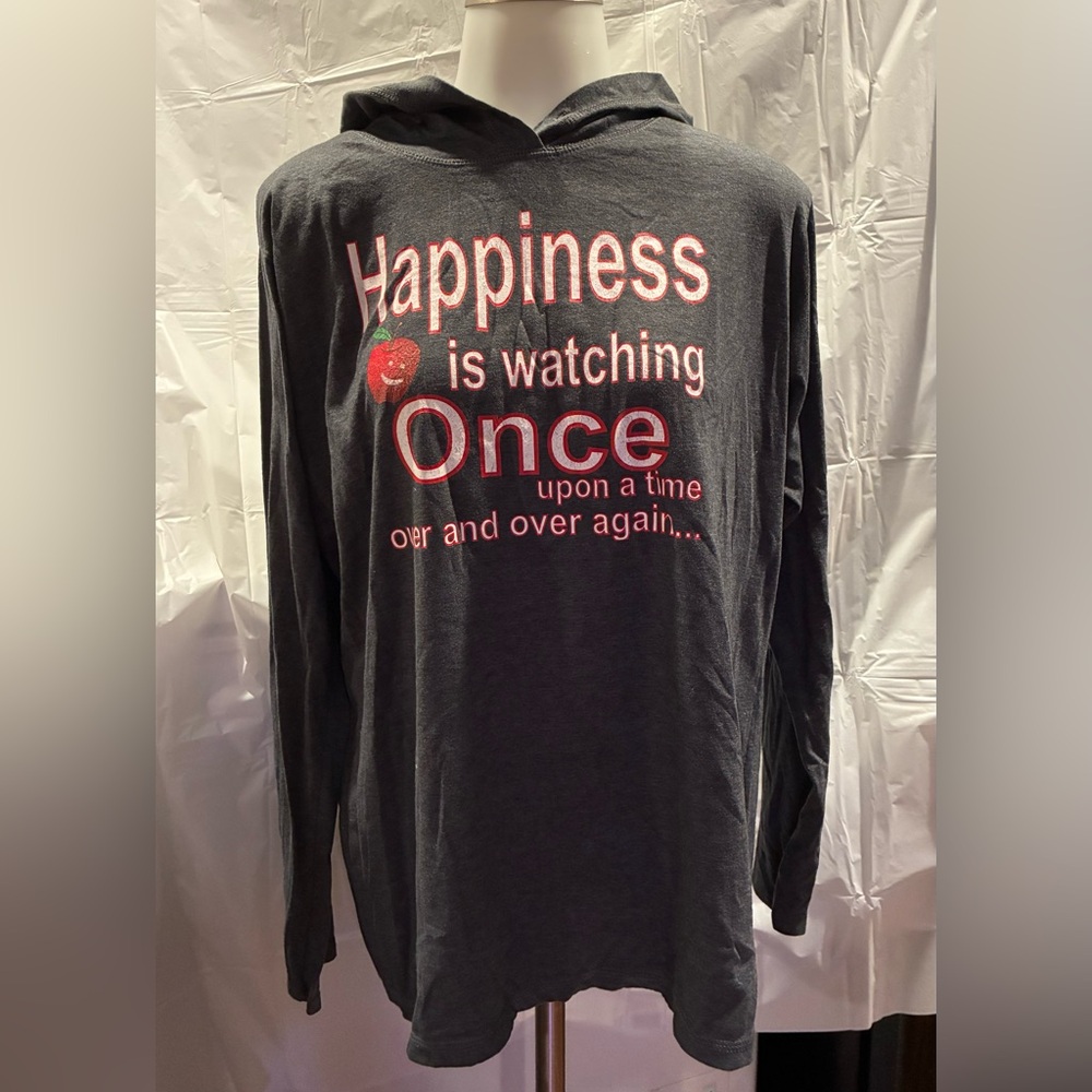 Once Upon A Time Gray Long Sleeve Hooded Tee Women’s XL
